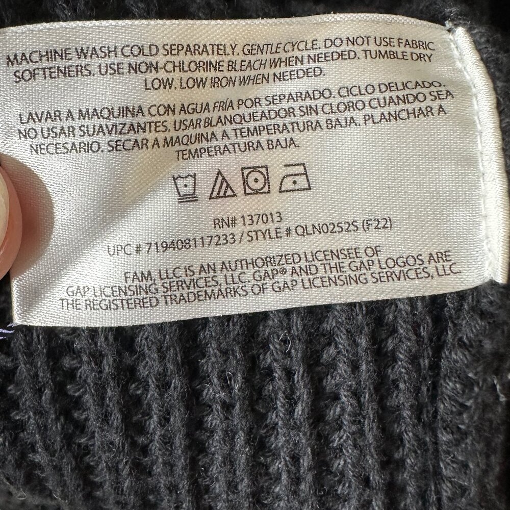 NWT Gap Womens 100% Cotton Tortoise Button Oversized Black Cardigan Size Large - Picture 8 of 11